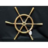 A Heavy Brass Six Spoke Boat Wheel