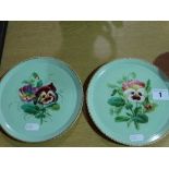 A Pair Of Continental China Floral Decorated Circular Plates