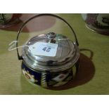 A Davenport Blue Rust and Gilt Decorated Preserve Pot And Cover