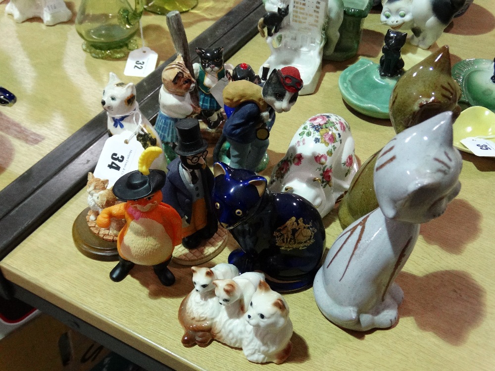 A Collection Of Contemporary Cat Figurines Including Lomond Ceramics (Thirteen)