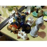 A Collection Of Contemporary Cat Figurines Including Lomond Ceramics (Thirteen)