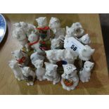 A Collection Of Nineteen Cat Crested China Figures