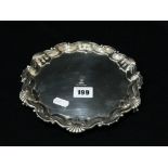 A Circular Three Footed Silver Salver, London 1887 12oz