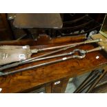 A Set Of Three Arts And Crafts Copper Fire Irons