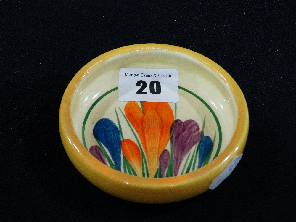 A Clarice Cliff Crocus Pattern Circular Pin Dish