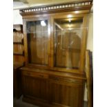 An Edwardian Period Oak Bookcase Cupboard, Having The Two Door Top Under Base Of Drawers And