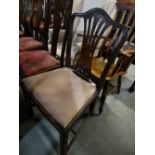 A Single 19th Century Mahogany Dining Chair With Wheat Sheath Splat