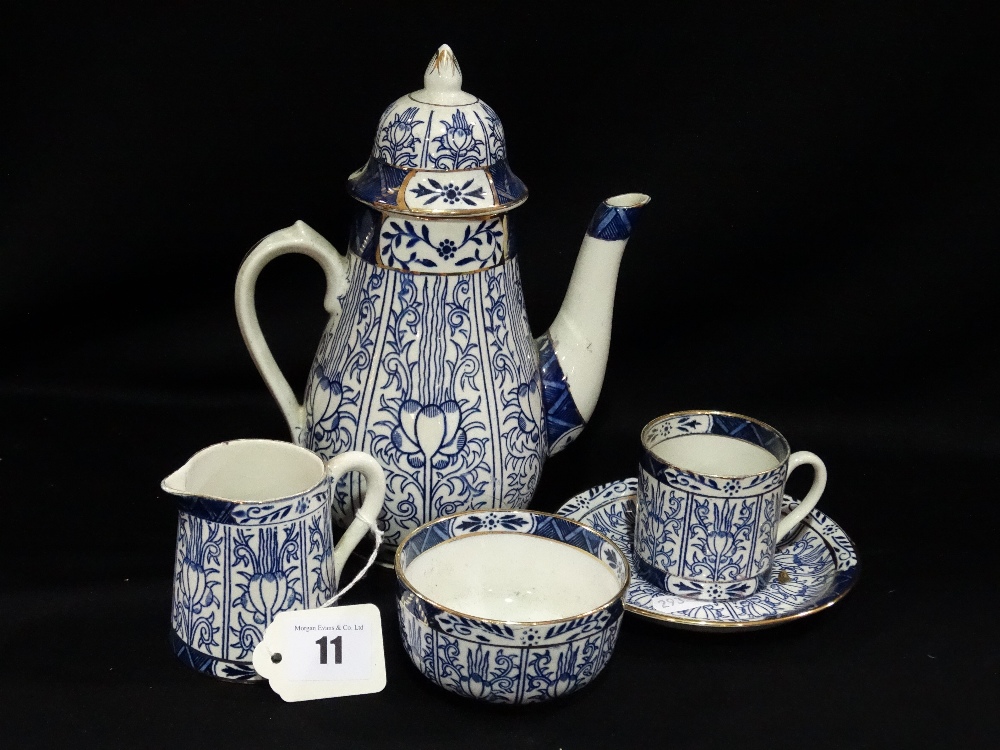 A Fifteen Piece Transfer Decorated Pottery Coffee Set