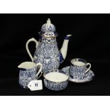 A Fifteen Piece Transfer Decorated Pottery Coffee Set