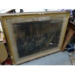 A Large Gilt Framed Engraving Of Politicians In Discussion
