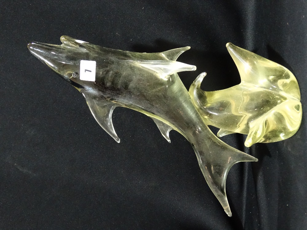 A Mid 20th Century Glass Sculpture Of A Shark