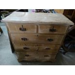 An Edwardian Pine Chest Of Two Short And Three Long Drawers