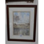 Edwin Glasgow Watercolour, Costal Village View, Signed