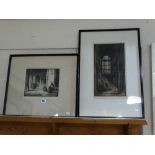 Two Pencil Signed Percy Lancaster Engravings Of Cathedral Interior Views