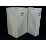 Two White Pottery Photographic Plate Holders