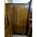 A 1960s Laminate Finish, Two Piece Bedroom Suite Of Wardrobe And Mirrored Dressing Table, Made By