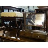 An X Frame Dressing Stool Together With A Mahogany Toilet Mirror