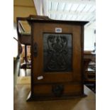An Edwardian Smokers Cabinet With Copper Panel To The Door