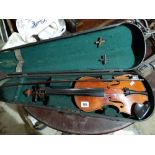 A Cased Violin, Two Piece Back