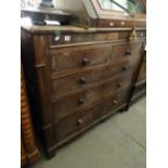 A 19th Century Oak And Mahogany Chest Of Two Short And Three Long Drawers