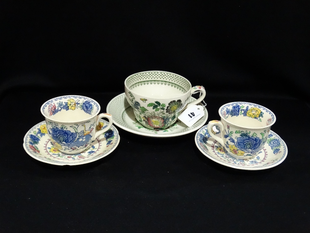 Ten Regency Pattern Masons Ironstone Cups And Saucers Together With The Masons Ironstone Breakfast