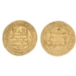 ABBASID, AL-MUQTADIR (295-320h), Dinar, Mah al-Kufa 312h, 4.22g. REFERENCE: as Bernardi 242Mr (