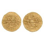 AGHLABID, ZIYADAT ALLAH III (290-296h), Donative dinar with broad margins, 295h. OBVERSE: In