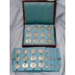 *France, The Kings of France from Pharamond to Louis XVIII, a set of silver medals depicting