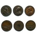 Gaspare Morone (1603-69), Fabio Chigi, Pope Alexander VII (1655-67), bronze annual medals (2) for