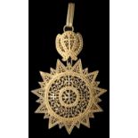 *Ethiopia, Order of the Star, Grand Cross sash badge, in bronze-gilt, width 80mm, extremely fine