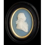 *A Blue Jasperware Portrait Plaque of Admiral Sir John Jervis, 1st Earl St Vincent, by Wedgwood,