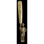 A Large Naval Interest Brass Letter-Opener or Page-Turner, c.1860, in the form of a young seaman