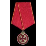 *Russia, Badge of the Insignia of the Order of St Anne (343087), in gilt bronze and red enamels,