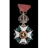 *Belgium, Order of Leopold, ‘Spanish Crown’ type (1832-38), Knight’s breast badge, in silver and