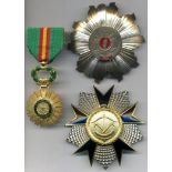 Dahomey, National Order of Benin, Grand Cross breast badge, in silver, gilt and black enamels, 88mm;