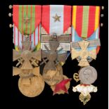 *France, WWII and Indo-China Group of Nine: Croix de Guerre 1939, with bronze star on ribbon,