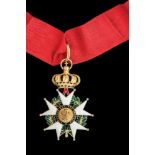 *France, Légion d’Honneur, Second Empire, Commander’s neck badge, in gold and enamels, width 58mm,