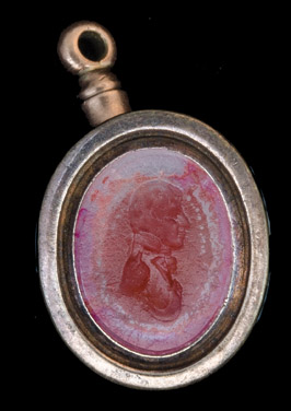 *A Smaller Intaglio Portrait Fob Seal of Nelson, c. 1805-15, in bronze-gilt, 24mm height x 16.5mm - Image 2 of 3