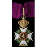 Belgium, Order of Leopold, Civil Division, type 1, Commander’s neck badge, in gold and enamels,