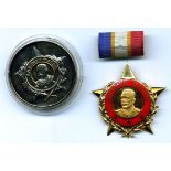 Cuba, Order of Antonio Maceo, breast badge, in silver-gilt and red enamel, 42.5mm, in case of issue,