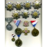 Croatian Republic, Order of the Croatian Danic (7), complete set of stars with images of Marka