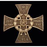 *Germany, Lippe-Detmold, War Honour Cross for Heroic Deeds, in silver-gilt, retaining pin stamped