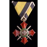Bulgaria, Order of Military Merit, Fifth class breast badge, in silver and enamels, width 50mm, in
