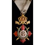 *Bulgaria, Order of Military Merit, Fourth class breast badge with War Wreath and on Bravery ribbon,