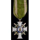 *Germany, Saxony, Order of Albert, Knight First class breast badge with swords, in silver-gilt and