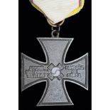 *Colombia, Iron Cross for Valour in the Korean War, 44mm, with original ribbon and top bar,