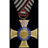 *Germany, Prussia, Order of the Crown, Fourth class breast badge, with Red Cross, in bronze-gilt and