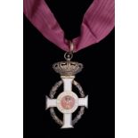 *Greece, Order of George I, Commander’s neck badge, in silver-gilt and enamels, width 46.5mm, toned,