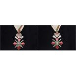 Bulgaria, Order of Military Merit, Fifth class breast badges with Crown, one in silver and