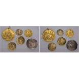 Manuel I (1143-1180), electrum trachy (S. 1958); John III, hyperpyra (2, S. 2073); Andronicus II and